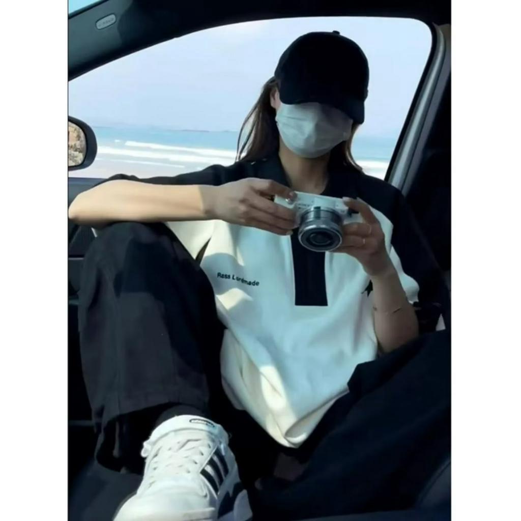 Áo Thun Polo Tay Ngắn Màu Sắc Tương Phản Phong Cách Retro Mỹ Thời Trang Mùa Hè Cho Nam