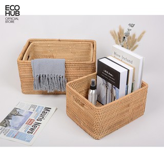 Giỏ mây ECOHUB đựng đồ decor cao cấp