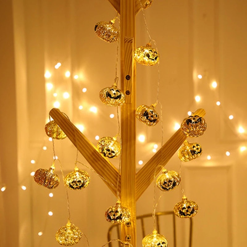 Dây Đèn LED 20 Bóng Hình Đầu Lâu / Bí Ngô Trang Trí Tiệc Halloween