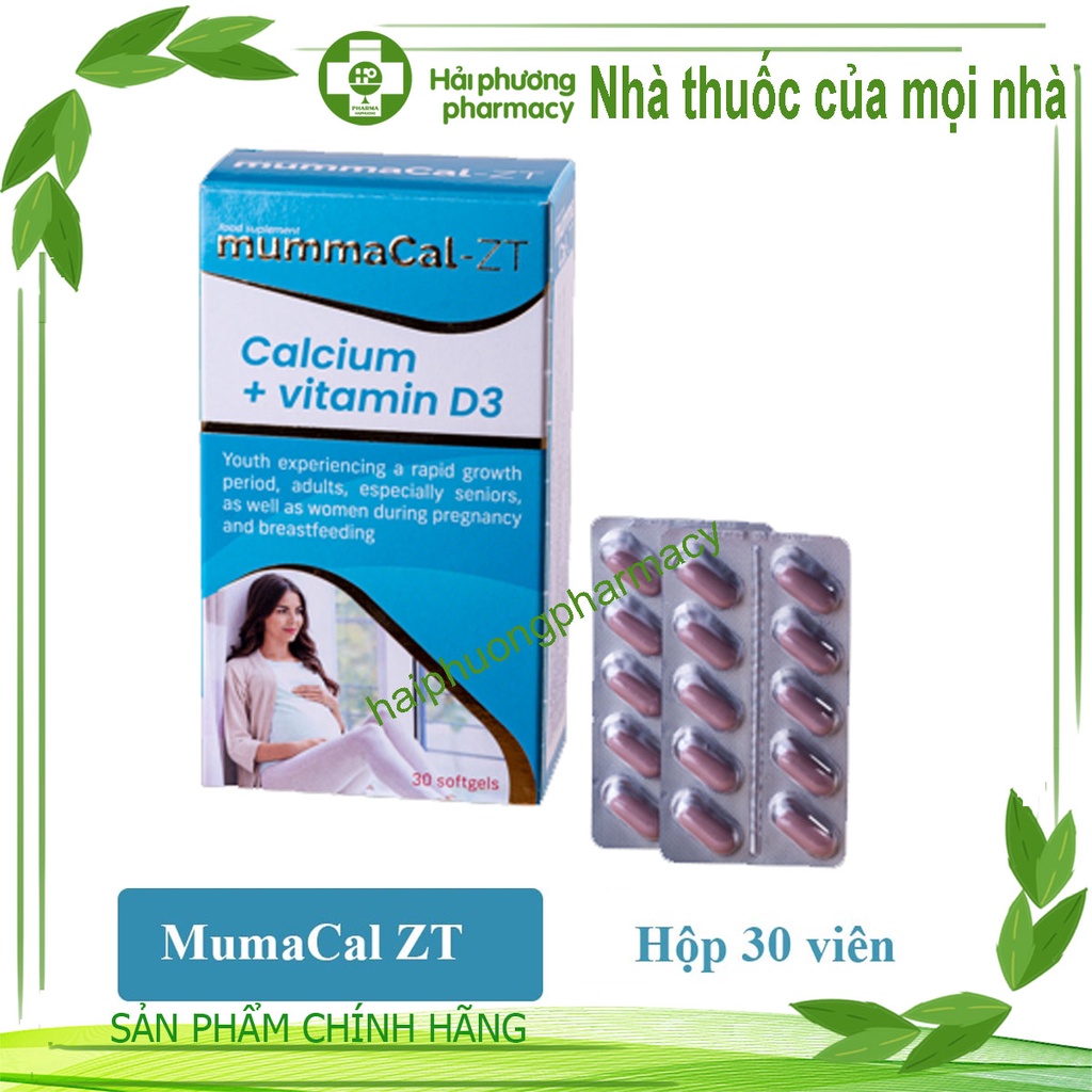 [CHÍNH HÃNG ] MummaCal-ZT - Bổ sung Canxi, Vitamin D3, tăng hấp thu Canxi, giúp xương chắc khỏe (Hộp 30 Viên) Chưa Có Đá