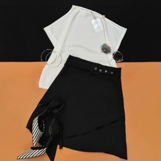 Nguyên set áo voan siêu dày + chân váy kèm belt