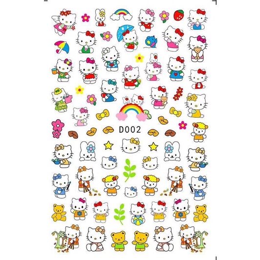 Hình dán móng tay Kitty D002