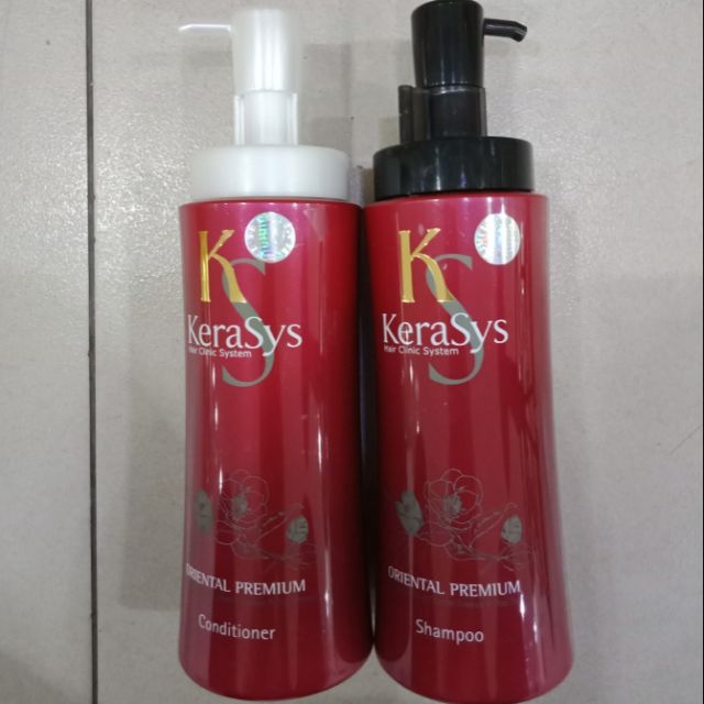 (Dầu gội đầu kerasys) bộ dầu gội và xả giúp phục hồi vùng tóc bị hư tổn kerasys oriental premium hàn quốc