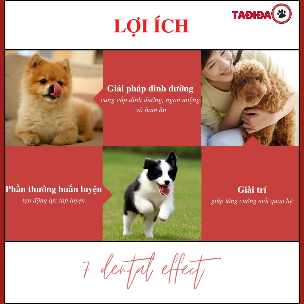 Xương gặm cho Chó sạch thơm miệng 7 Dental Effects 15g , Thức ăn cho Chó cải thiện tình trạng hệ tiêu hoá - Tadida Pet