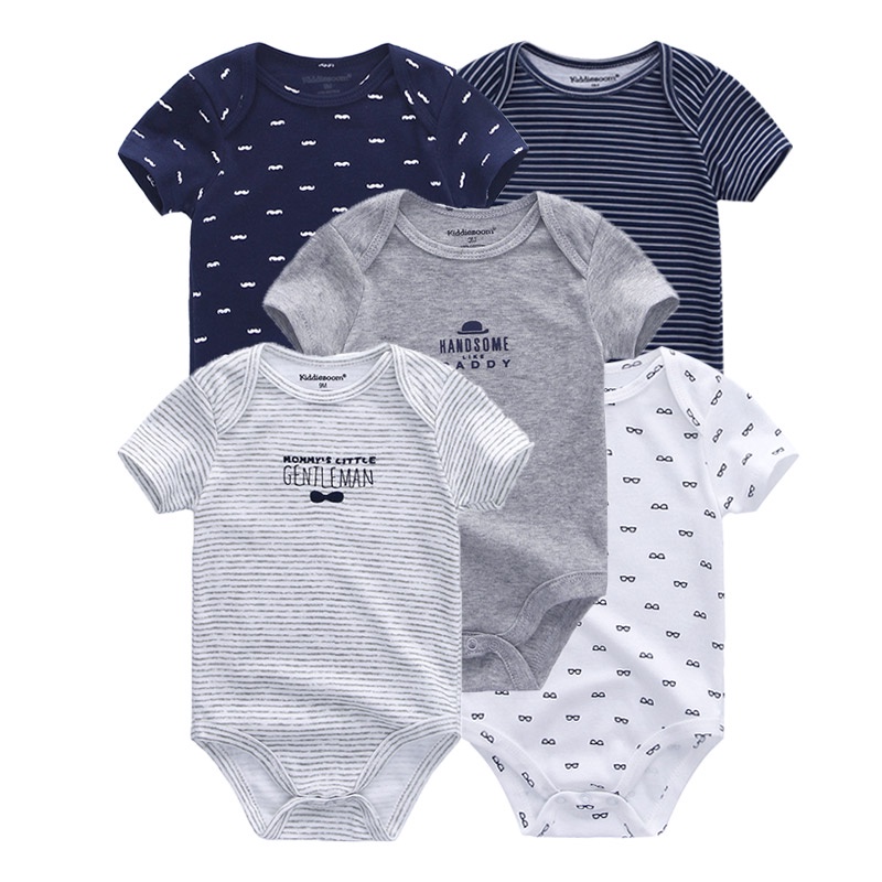 5 Áo liền quần vải cotton chất lượng cao cho trẻ sơ sinh 0-12 tháng