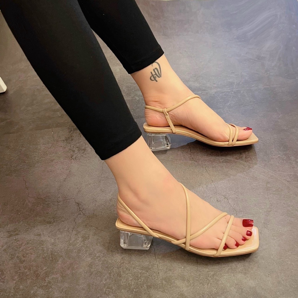 Sandal cao gót quai mảnh gót trong 5 phân, giày cao gót trong 5cm Chị Đẹp Store mã G50