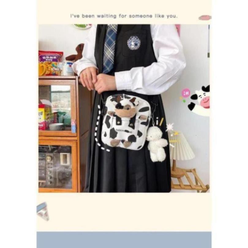 [HÀNG QUẢNG CHÂU] Túi vải canvas họa tiết bò sữa nổi Nhật Bản 2021
