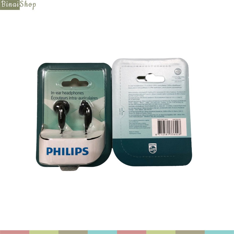 Tai nghe siêu nhỏ gọn, trọng lượng nhẹ, giắc cắm 3.5m Philips SHE1350 / SHE3010