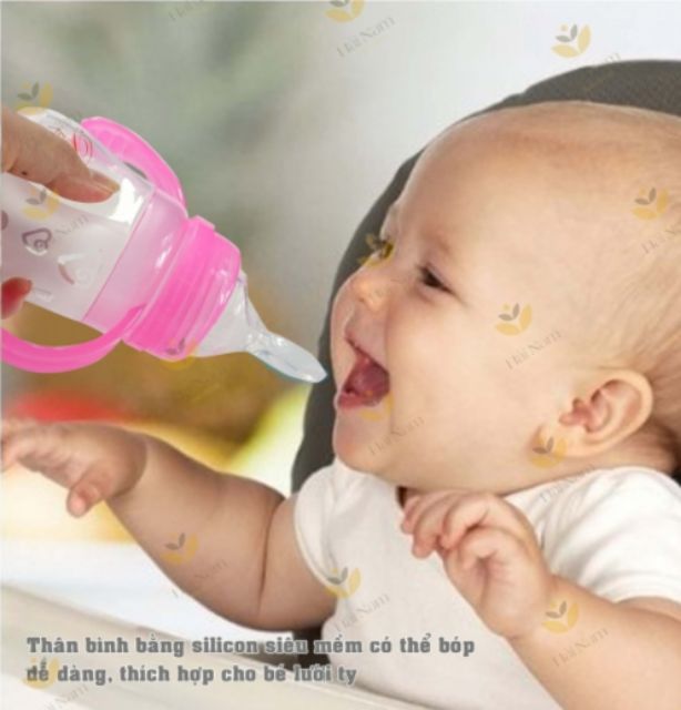 Bình sữa +bình thìa ăn dặm có chống sặc baby love(150ml)