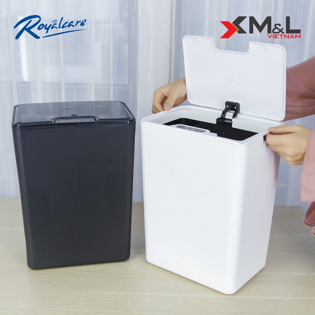 Thùng rác thông minh cảm ứng tự động 15L M&amp;L-RoyalCare FH-2 phong cách Hàn Quốc - Bảo hành chính hãng 12 tháng