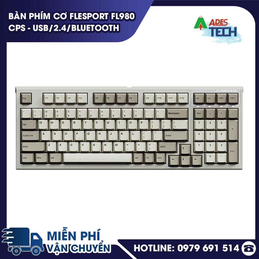 Bàn phím cơ FLEsport FL980 CPS USB/2.4/Bluetooth Bảo hành 24 tháng