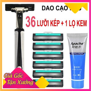 DAO CAO DÂU 36 BÀN CẠO KÈM DAO TEM - TẶNG KÈM 1 KEM CẠO DÂU