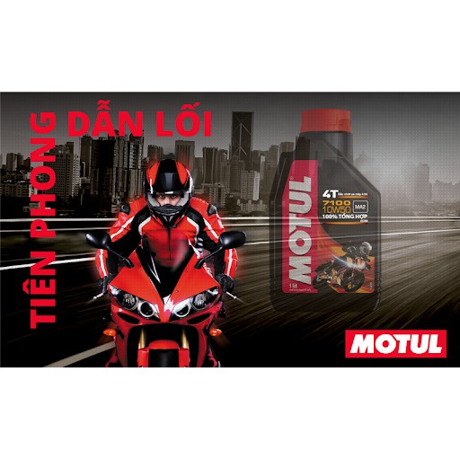 Nhớt MOTUL 7100 4T 10W50 1 Lít nhớt cao cấp dành cho xe số, côn tay - Tặng phễu thay nhớt