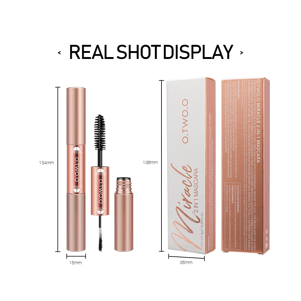 Mascara chuốt mi 2 trong 1 chống nước mau khô không dễ phai màu thương hiệu O.TWO.O
 | BigBuy360 - bigbuy360.vn