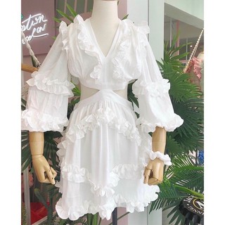 Đầm Hoa Khoét Eo Xoè ( Ảnh Thật)