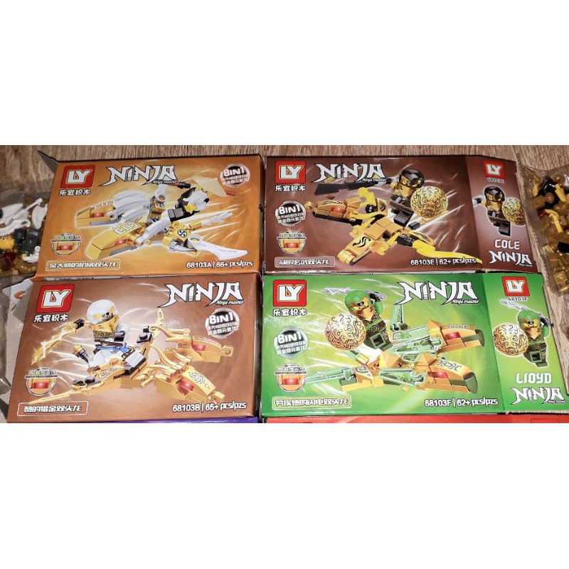 Lắp ráp 1 hộp LegoNinja Rồng 68103 có nhiều chi tiết bằng nhựa