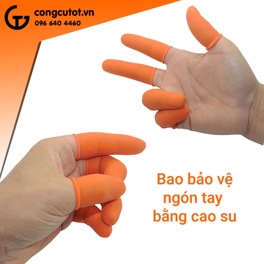 Bao ngón tay bằng cao su 10 chiếc/gói giúp bảo vệ ngón