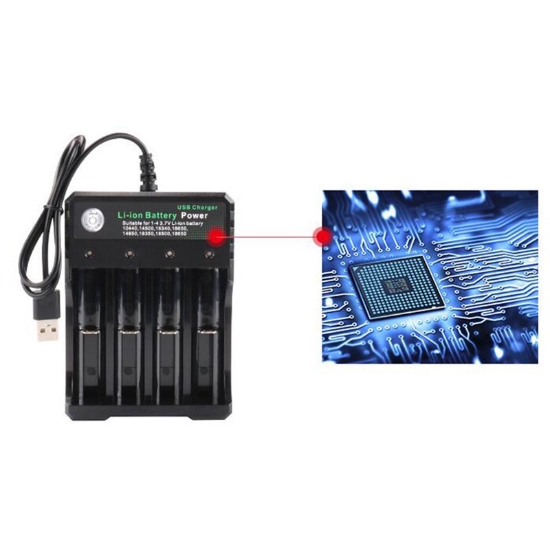 Bộ sạc 4 pin li-on 18650-14500--16380-26650