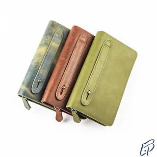Ví dài cầm tay da sáp, clutch nam da bò sáp một khóa kéo LPC88