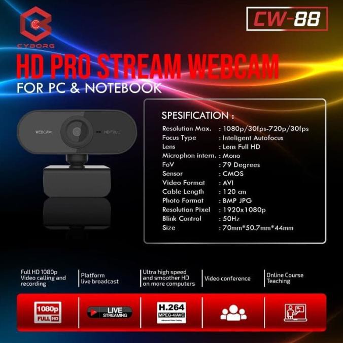 Webcam Cyborg Cw-88 Full Hd 1080p | BigBuy360 - bigbuy360.vn