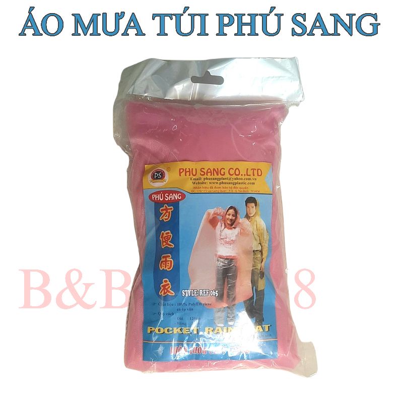 Áo mưa túi tiện lợi màu Phú Sang và ViVa, loại dầy hàng chất lượng loại 1
