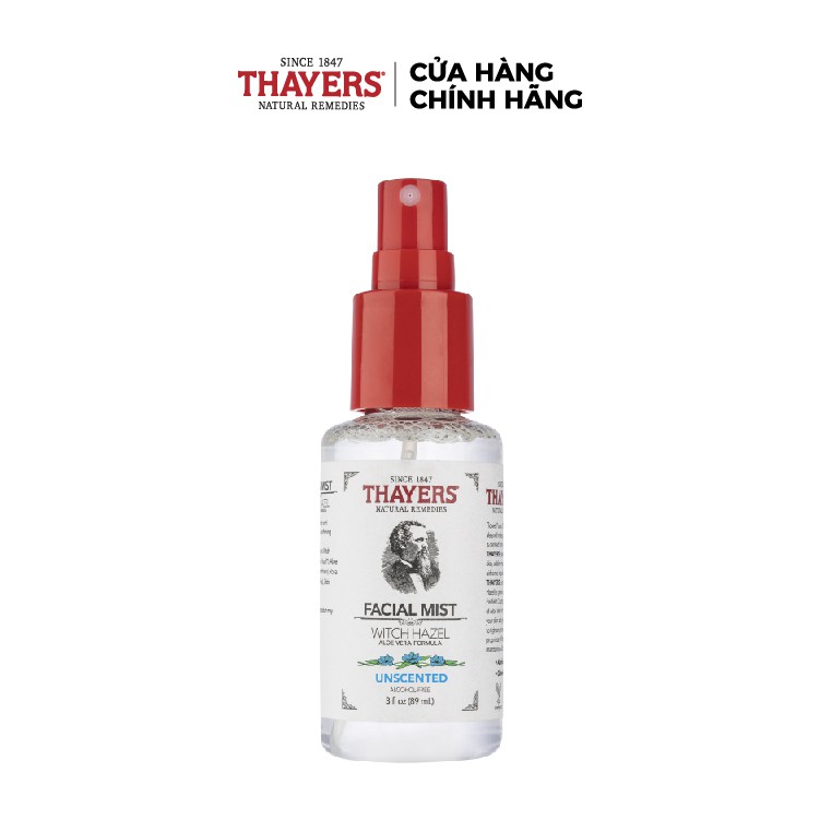 Nước hoa hồng không cồn THAYERS - Không mùi - dạng xịt 89ml