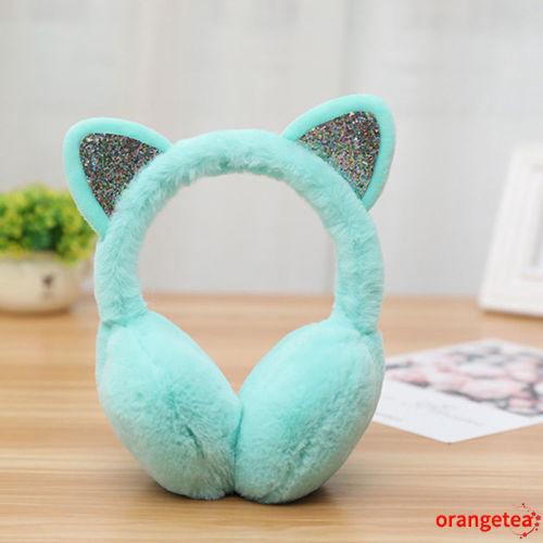 Chụp Tai Giữ Ấm Bằng Bông Hình Tai Mèo Dễ Thương
