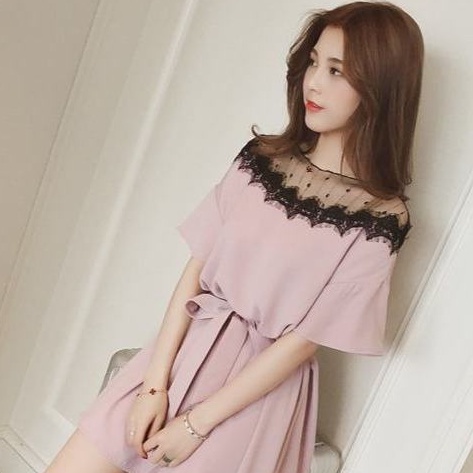Đầm Chiffon Lửng In Hoa Mùa Hè Mới Cho Nữ M ~ 4xl
