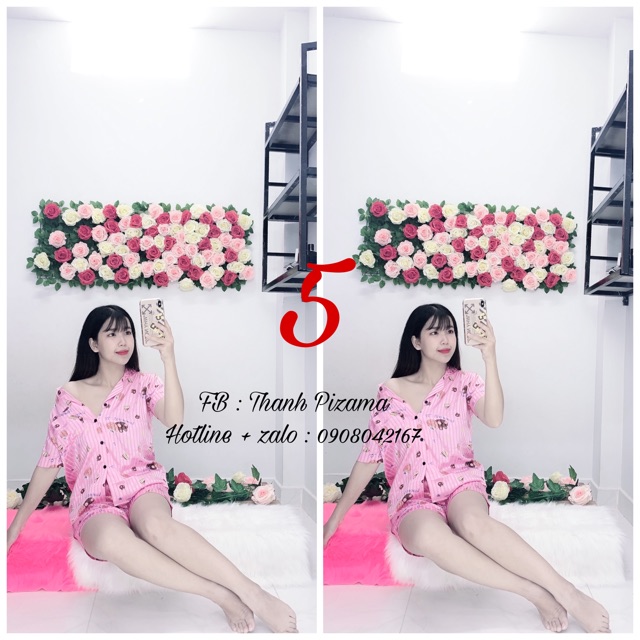 BỘ MẶC NHÀ PIJAMA CỘC ĐÙI HÌNH 👚👚 | BigBuy360 - bigbuy360.vn