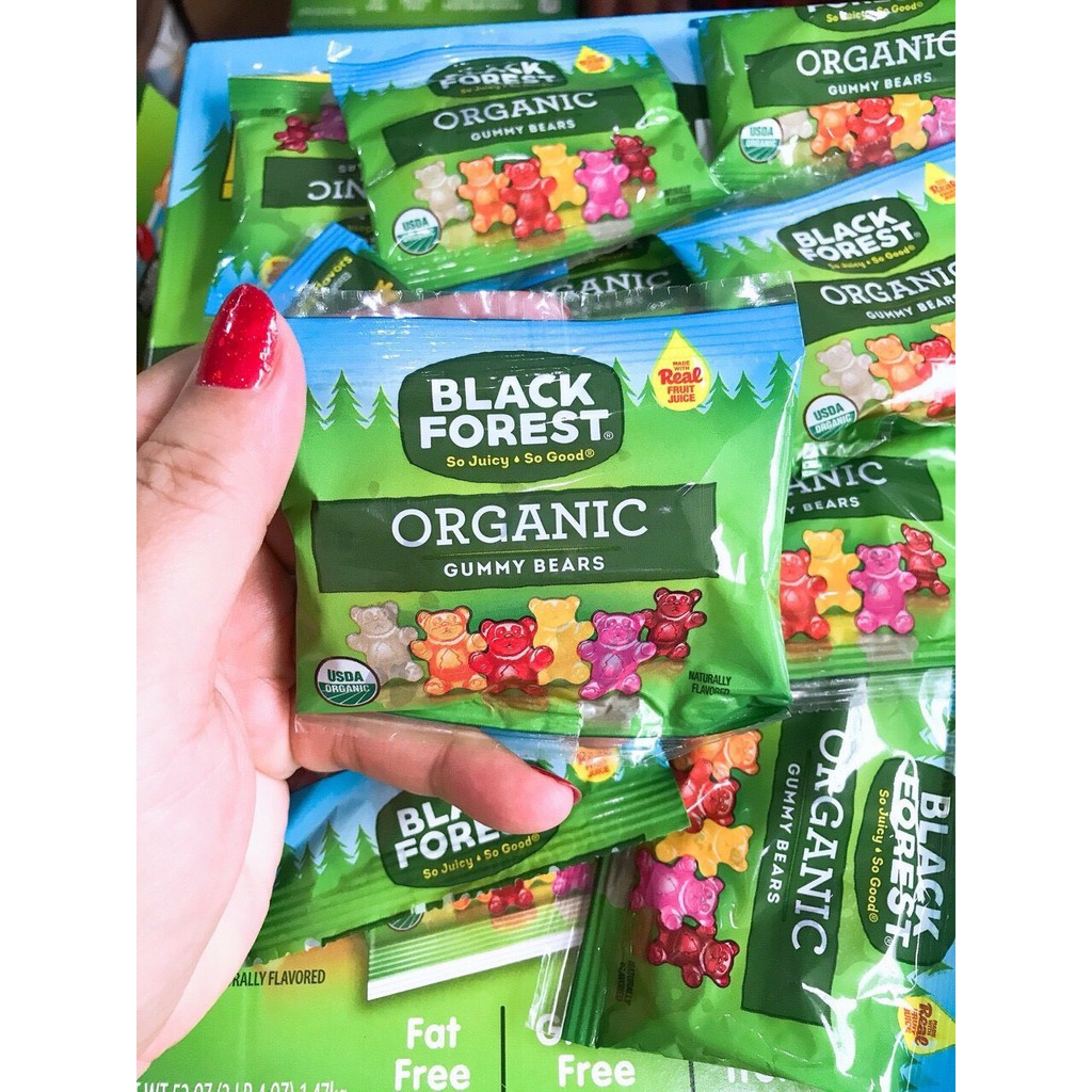 [Lẻ] Kẹo dẻo Gấu hữu cơ Organic Gummy Bears Black Forest Mỹ 22,6g (Date 6/2021)