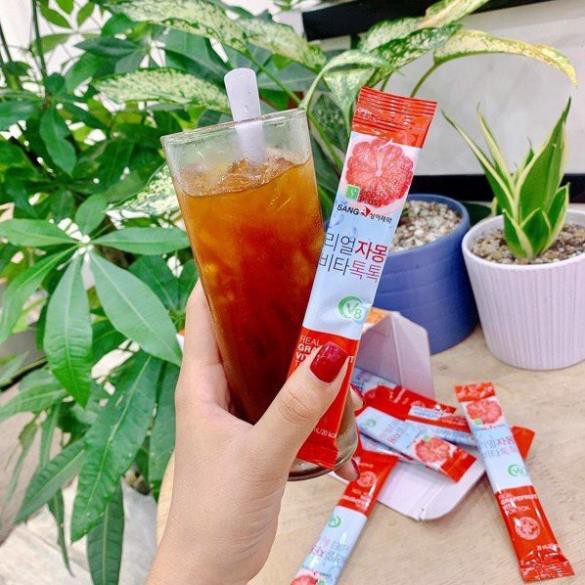 Trà Bưởi Giảm Cân Sanga Real Grapefruit Vita Tok Tok 30 Gói Hàn Quốc Chính Hãng - Bưởi Đỏ Đẹp Da Giữ Dáng