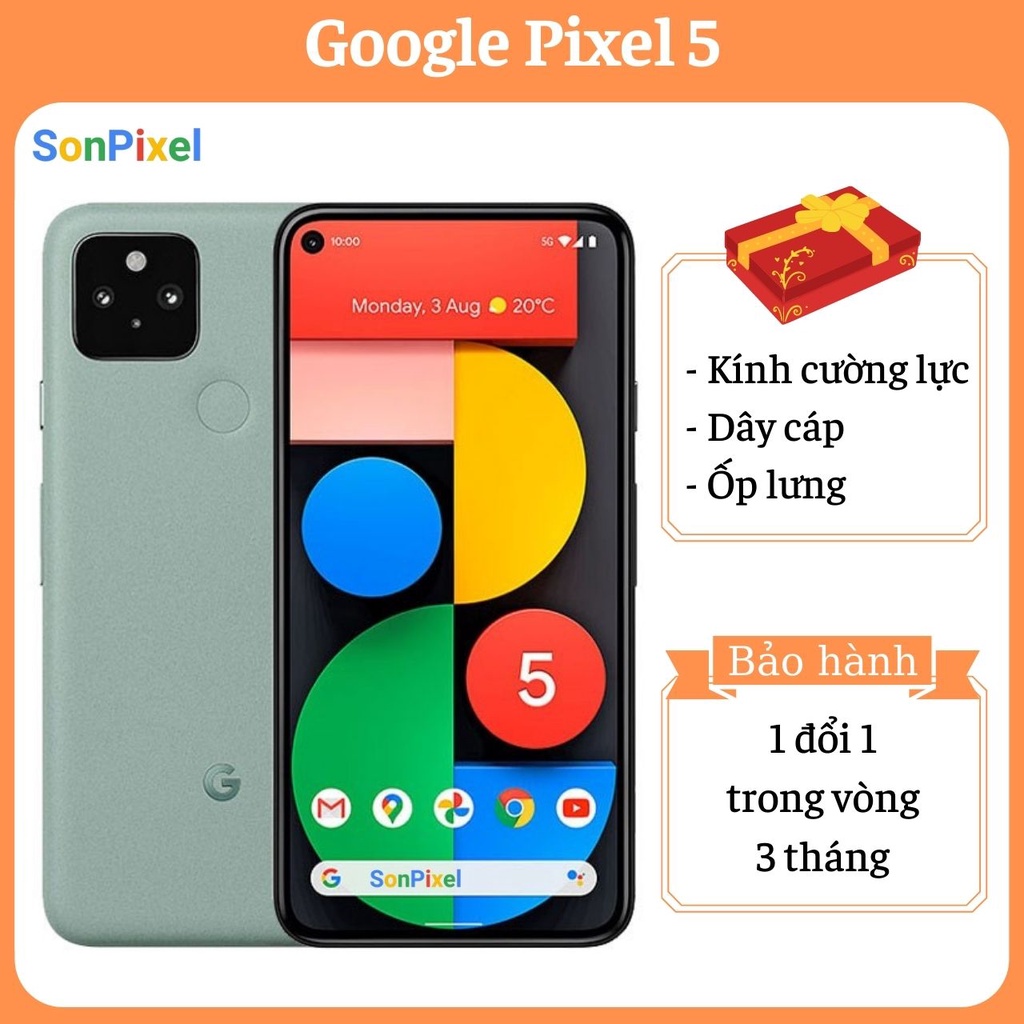 Google Pixel 5 Điện Thoại GG Chip Snapdragon 765G Ram 8G/128GB. Chơi Game Tốt Quốc Tế, Cũ Giá Rẻ, Sonpixel.