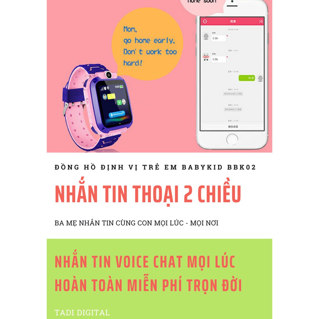 ĐỒNG HỒ THÔNG MINH TRẺ EM, ĐỒNG HỒ ĐỊNH VỊ TADI KID S02 CHỐNG NƯpỚC IP67. CÓ CAMERA CHỤP ẢNH. HỖ TRỢ TIẾNG VIỆT