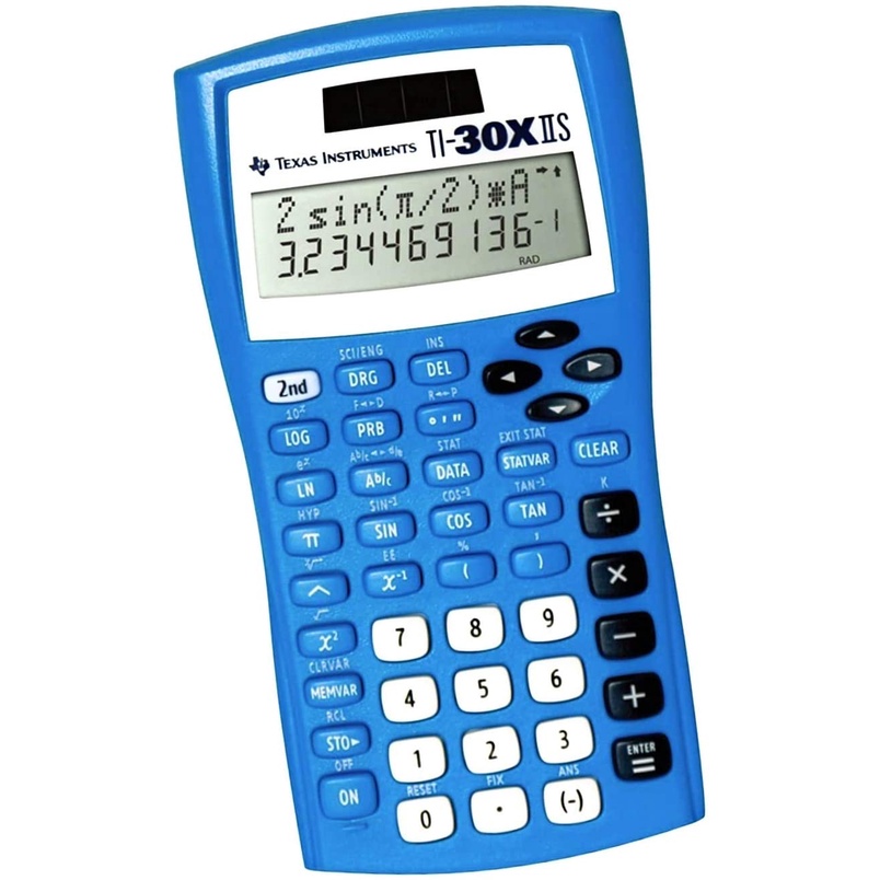 Máy tính khoa học học sinh Texas Instruments TI-30X IIS Scientific Calculator, Blue/Black