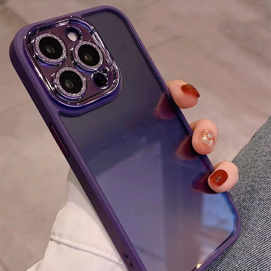 Ốp Điện Thoại iPhone 14 13 12 11 Pro max 14 plus Silicon case ốp lưng điện thoại iphone 14 promax Trong Suốt Chống Sốc Lấp Lánh Với 14 Màu Tùy Chọn Cho