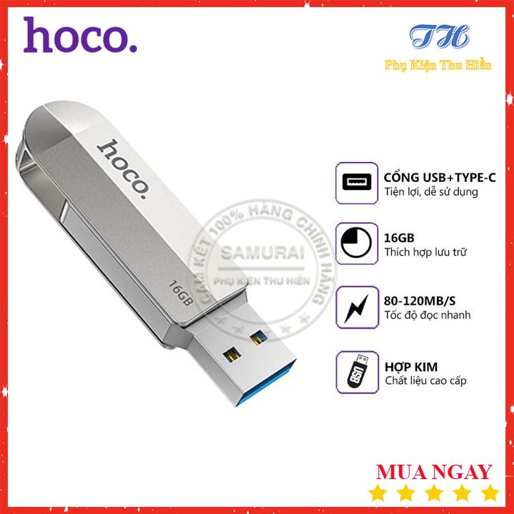 Thiết Bị Lưu Trữ USB Hai Đầu (USB+ Type-C) Hoco UD10 loại 3.0 16/32/64GB Tốc Độ Ổn Định - Chính Hãng - Bảo Hành 5 Năm