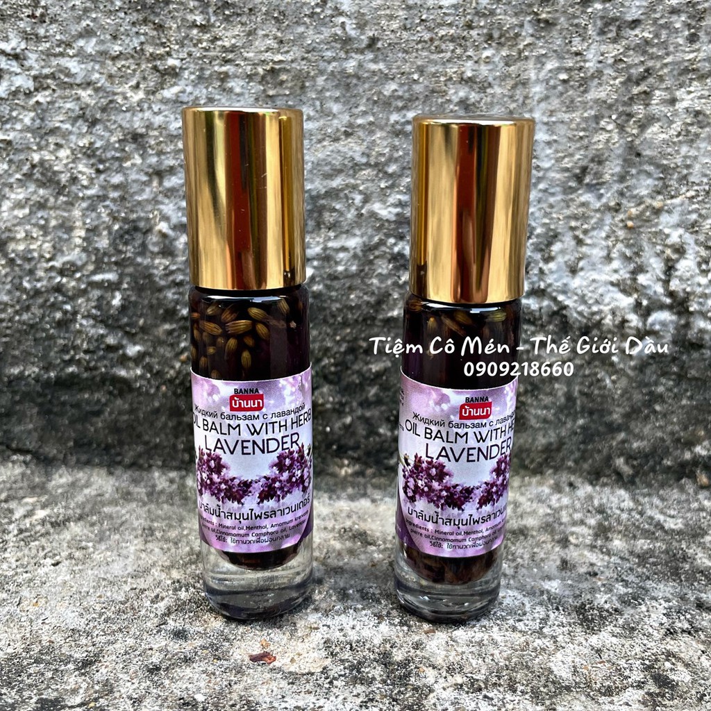 Dầu Lăn Lavender Banna Oil Balm With Herb Lavender - Nội Địa Thái Lan - Chăm Sóc Sức Khỏe