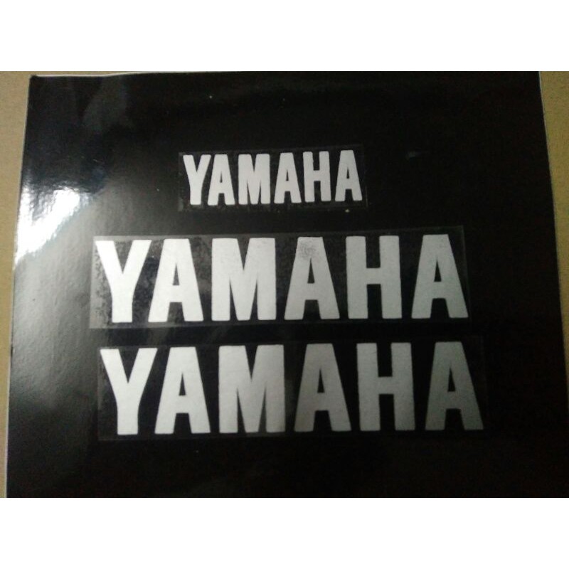 Bộ tem chữ Yammaha trang trí xe màu bạc