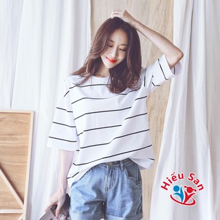 Áo thun, áo phông nữ kiểu Hàn Quốc đẹp - tay lỡ rộng, cổ tròn mẫu 2019 Cotton 100%