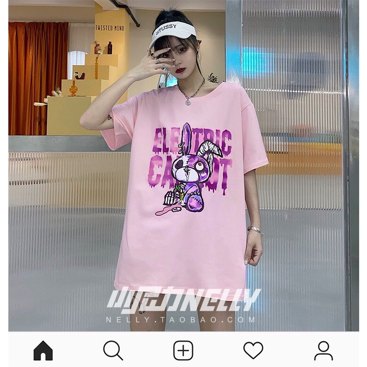 [FREESHIP](CÓ SẴN)HÀNG CHÍNH HÃNG Áo thun NELLY HEYBIG unisex tay lỡ,hình con gấu đứng giữa dòng chữ mã THDX5934TL.