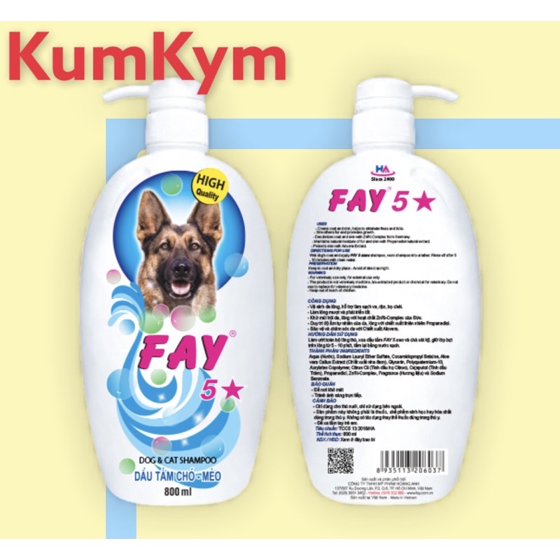 Dầu tắm Fay 5 sao 800ml