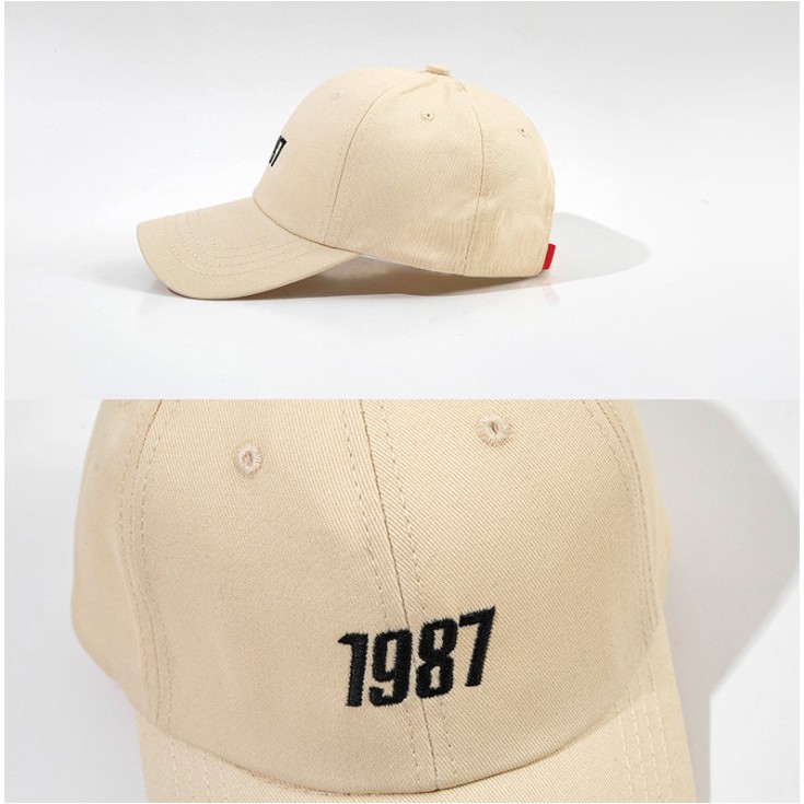 Mũ lưỡi trai MACGINI 1987 cotton cao cấp thấm hút mồ hô thoáng khí nhiều màu kiểu dáng đơn giản basic Hàn Quốc