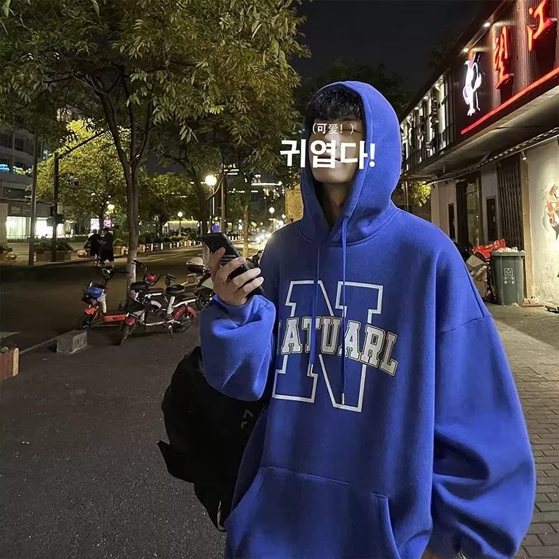 Áo Hoodie Unisex Dáng Rộng In Chữ N Thời Trang Size M-5XL