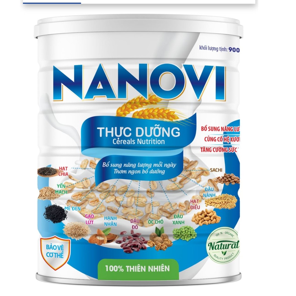 Bột ngũ cốc Nanovi thực dưỡng100% thiên nhiên phù hợp cho mọi người ăn chay, tiểu đường.