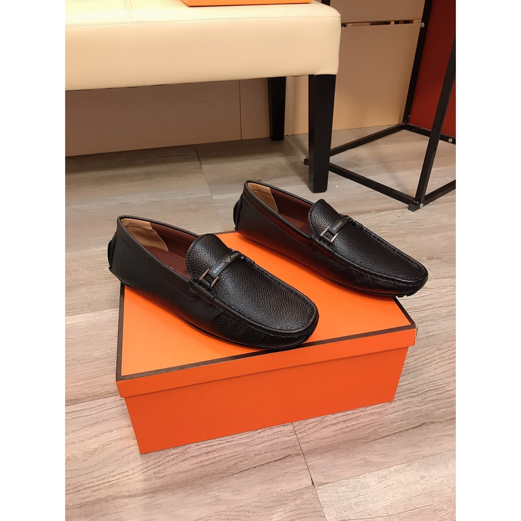 Giày lười nam da thật Armani thiết kế đơn giản, lịch lãm