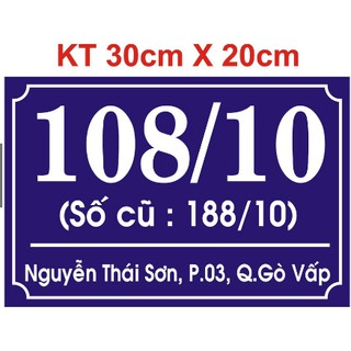 Biển Số Nhà , công ty Mica  kích thước 20X30(Tặng Kèm Vít Nở hoặc Băng dính Xốp) theo yêu cầu