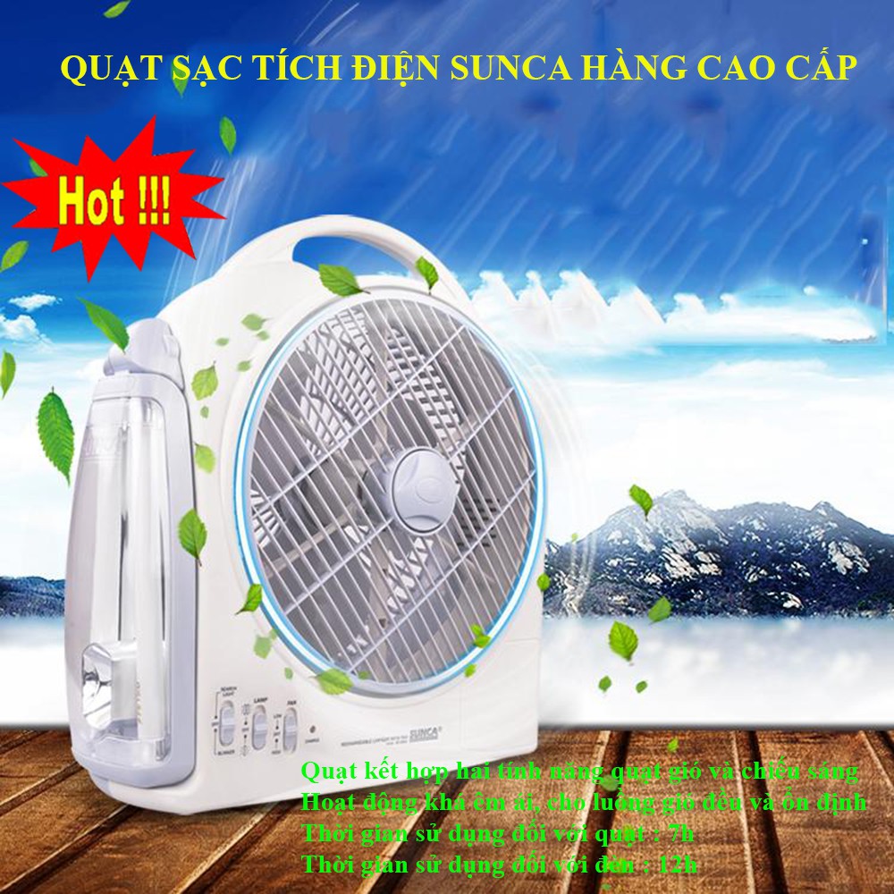 Quạt Tích Điện Đa Năng SUNCA SF-299A299 Cao Cấp, Sản Phẩm Cần Thiết Cho Những Ngày Hè Nóng Bức