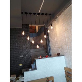 Dây đèn thả đơn đen bắt trần trang trí cho shop thời trang, nhà hàng, quán cafe