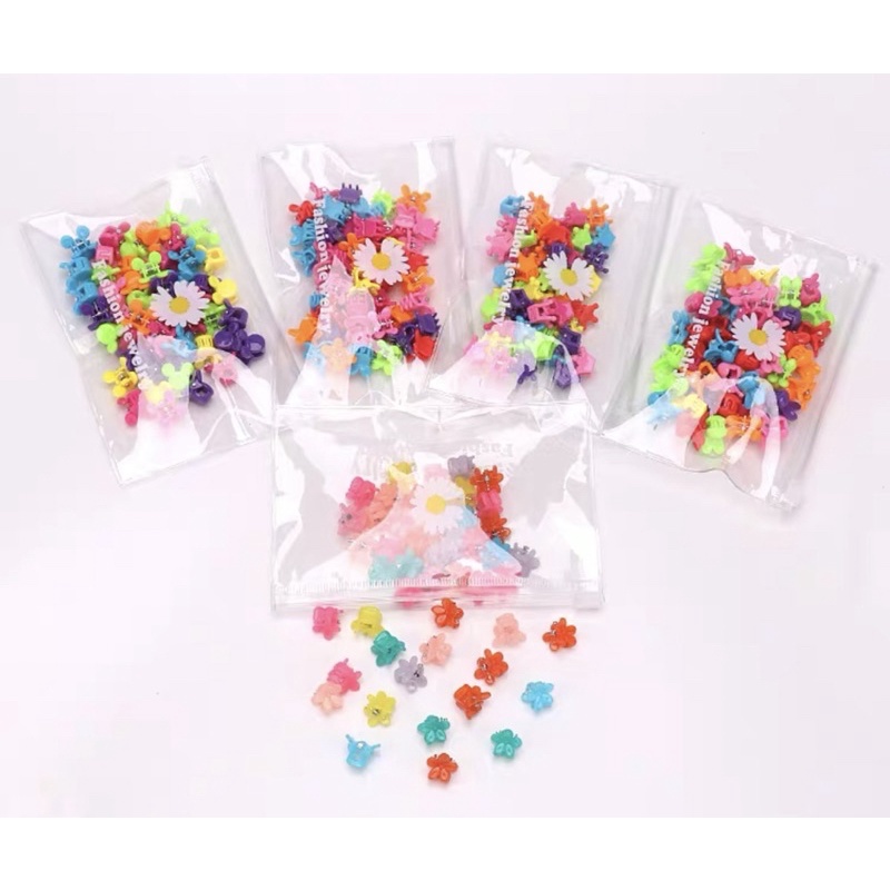 Set 50 Kẹp Tóc Càng Cua Mini Nhiều Màu Cho Bé Gái