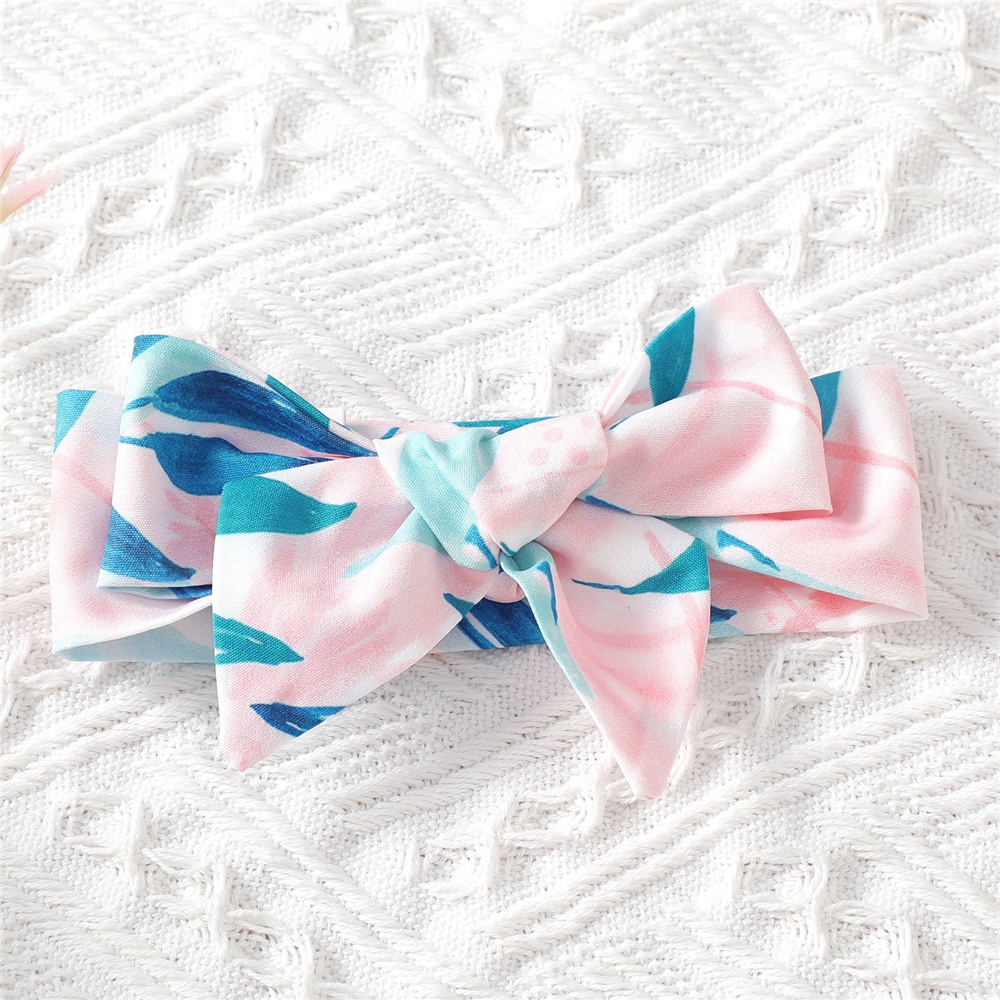 Đầm MIKRDOO chữ A in họa tiết lá kèm băng đô xinh xắn cho bé gái 0 - 24 tháng tuổi